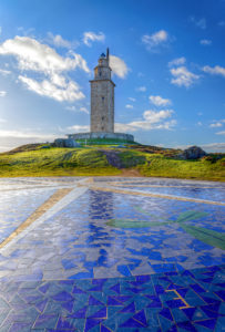 The Tower of Hercules, ancient Roman lighthouse in the city of La Coruna, Galicia